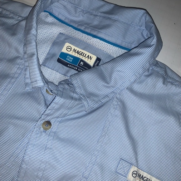 Magellan Men’s Button Down Shirt Blue - Picture 4 of 7